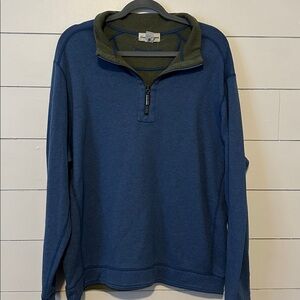 Tommy Bahama Download Blue Heather Flipside Half Zip Reversible Sweatshirt